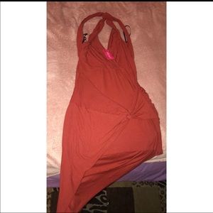 Burn orange dress asymmetrical